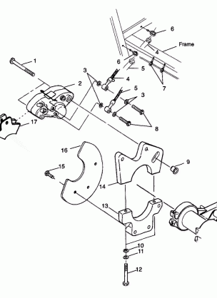 REAR CALIPER MOUNTING Scrambler 400 W98BC38C (4947254725C002)