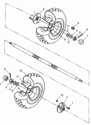 REAR WHEEL Scrambler 400 W98BC38C (4947254725C004)