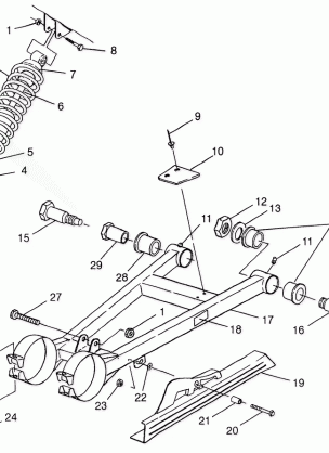 SWING ARM / SHOCK MOUNTING Scrambler 400 W98BC38C (4947254725C007)