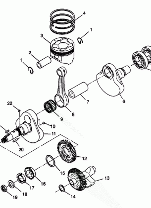 CRANKSHAFT and PISTON - W98BC50A (4944994499d004)