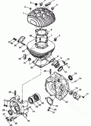 CRANKCASE and CYLINDER XPRESS 300 W98CA28C (4945364536C009)