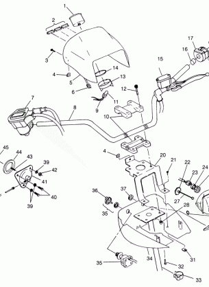 HANDLEBAR and HEADLIGHT POD XPLORER 400L W98CC38C (4945414541B011)