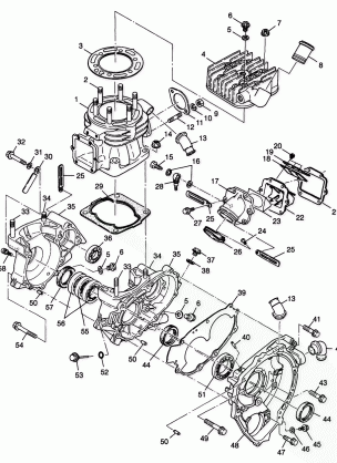 CRANKCASE and CYLINDER XPLORER 400L W98CC38C (4945414541C013)