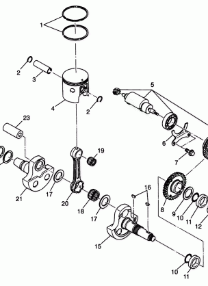 PISTON and CRANKSHAFT XPLORER 400L W98CC38C (4945414541C012)