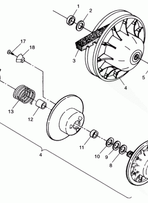 DRIVEN CLUTCH XPLORER 400L W98CC38C (4945414541C003)