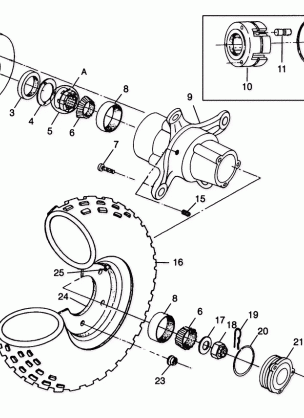 FRONT WHEEL XPLORER 400L W98CC38C (4945414541B006)