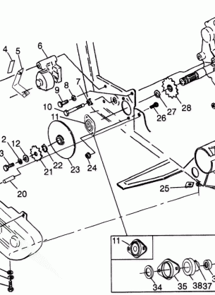 GEARCASE / BRAKE and CHAIN COVER MOUNTING - S98AE50E (4946394639d001)