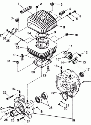 CRANKCASE and CYLINDER (BLAZER) Trail Blazer W97BA25C (4940124012C013)