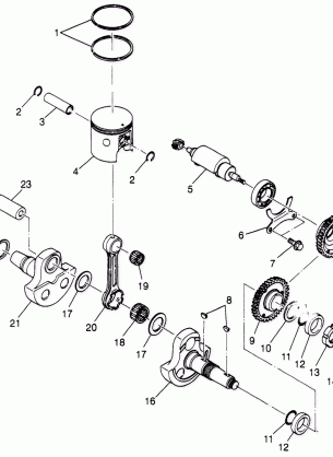 PISTON and CRANKSHAFT (SPORT) Sport 400L W97BA38C (4940124012C014)