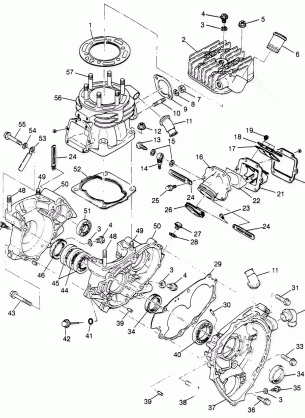 CRANKCASE and CYLINDER (SPORT) Sport 400L W97BA38C (4940124012C011)