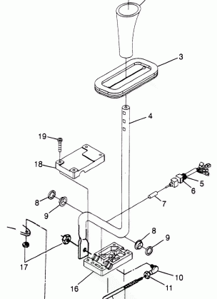 GEAR SELECTOR Sport 400L W97BA38C and Trail Blazer W97BA25C (4940124012C008)