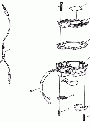 CONTROLS - THROTTLE ASM. / CABLE Sport 400L W97BA38C and Trail Blazer W97BA25 (4940124012B009)