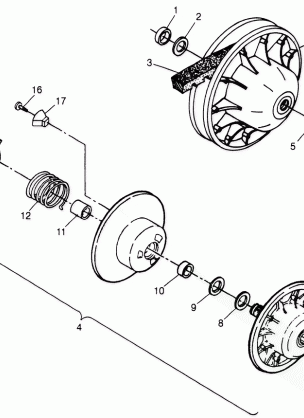 DRIVEN CLUTCH Sport 400L W97BA38C and Trail Blazer W97BA25C (4940124012B014)