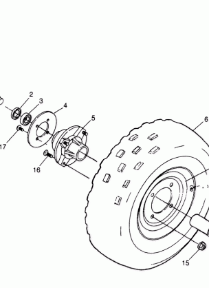 FRONT WHEEL Sport 400L W97BA38C and Trail Blazer W97BA25C (4940124012B004)