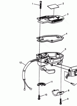 CONTROLS - THROTTLE ASM. / CABLE Scrambler 400L W97BC38C (4939893989B011)