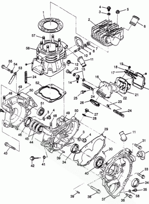 CRANKCASE and CYLINDER Scrambler 400L W97BC38C (4939893989D001)