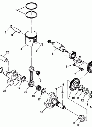 PISTON and CRANKSHAFT Scrambler 400L W97BC38C (4939893989C014)