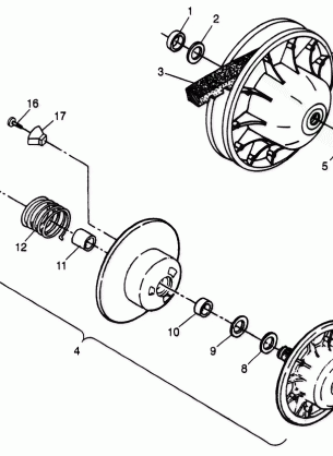 DRIVEN CLUTCH Scrambler 400L W97BC38C (4939893989C002)