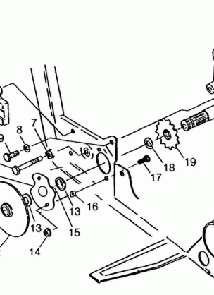 GEARCASE / BRAKE and CHAIN COVER MOUNTING XPRESS 300 W97CA28C and  XPRESS 400 (4939603960C009)