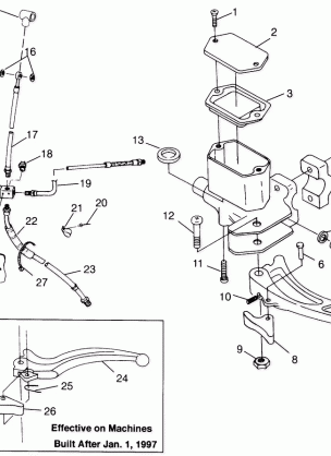 CONTROLS - MASTER CYLINDER / BRAKE LINE XPRESS 300 W97CA28C and  XPRESS 400L (4939603960B013)