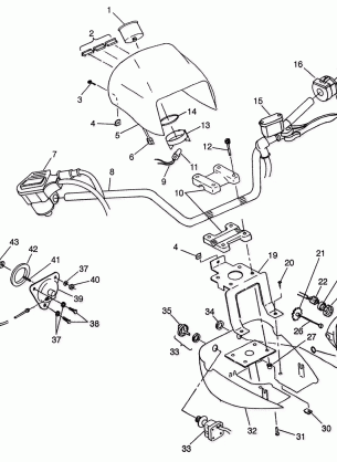 HANDLEBAR and HEADLIGHT POD (400L) XPRESS 400L W97CA38C (4939603960B011)