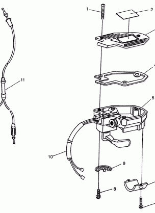 CONTROLS - THROTTLE ASM. / CABLE XPRESS 300 W97CA28C and  XPRESS 400L W97CA38 (4939603960B014)