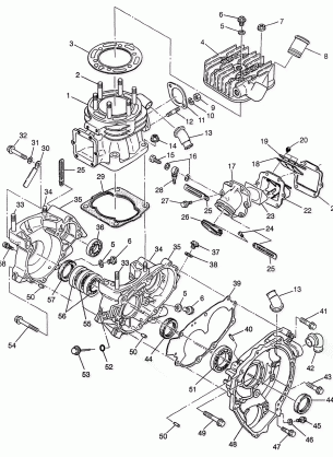 CRANKCASE and CYLINDER (400L) XPRESS 400L W97CA38C (4939603960D005)