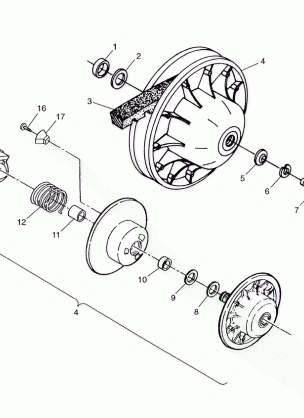 DRIVEN CLUTCH XPRESS 300 W97CA28C and  XPRESS 400L W97CA38C (4939603960C006)