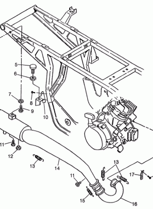 EXHAUST SYSTEM XPRESS 300 W97CA28C and  XPRESS 400L W97CA38C (4939603960B002)