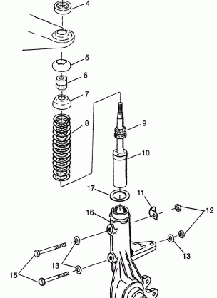 STRUT XPRESS 300 W97CA28C and  XPRESS 400L W97CA38C (4939603960B007)