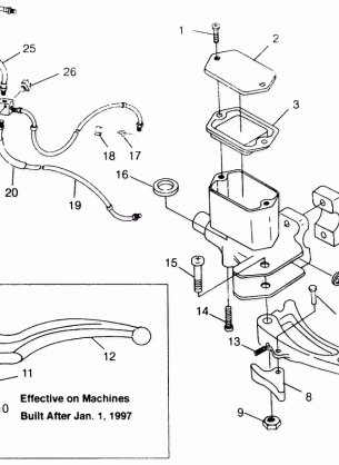 CONTROLS - MASTER CYLINDER / BRAKE LINE BIG BOSS 6X6 400L W97AE38A (4940814081B013)