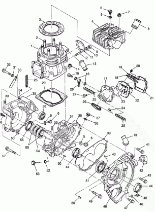 CRANKCASE and CYLINDER BIG BOSS 6X6 400L W97AE38A (4940814081D007)