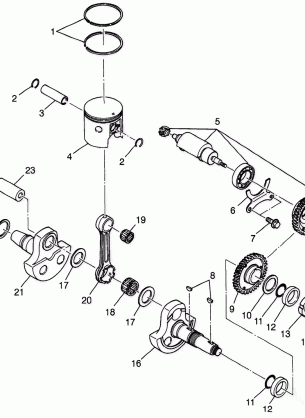 PISTON and CRANKSHAFT BIG BOSS 6X6 400L W97AE38A (4940814081D006)