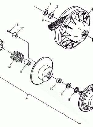 DRIVEN CLUTCH BIG BOSS 6X6 400L W97AE38A (4940814081C010)