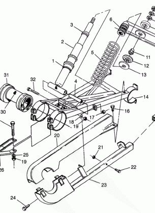 SWING ARM WELDMENT (REAR) BIG BOSS 6X6 400L W97AE38A (4940814081C014)