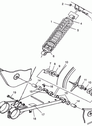 SWING ARM / SHOCK MOUNTING BIG BOSS 6X6 400L W97AE38A (4940814081C005)