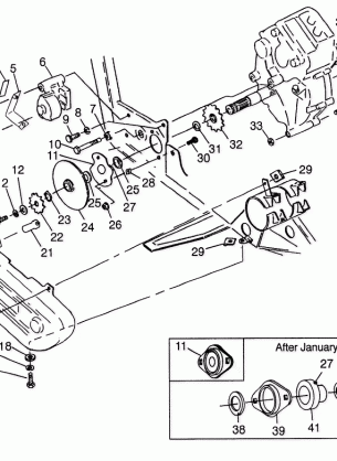 GEARCASE / BRAKE and CHAIN COVER MOUNTING Magnum 4X4 W97AC42A Swedish Magnum (4940834083C004)