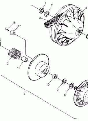 DRIVEN CLUTCH Magnum 4X4 W97AC42A Swedish Magnum 4X4 S97AC42E and Norwegia (4940834083C003)