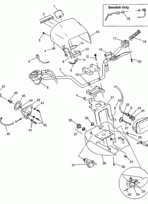 HANDLEBAR and HEADLIGHT POD  SPORTSMAN 500 W97CH50A (4939993999B011)