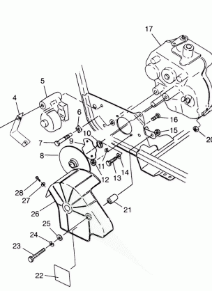 GEARCASE / BRAKE MOUNTING Trail Boss W97AA25C (4940574057B013)