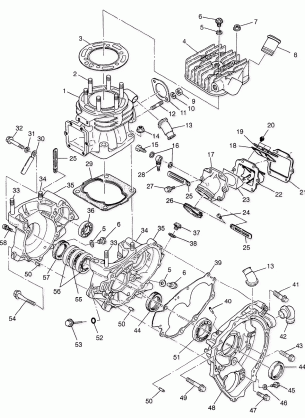 CRANKCASE and CYLINDER Sportsman 400L W97AC38C (4939673967D001)