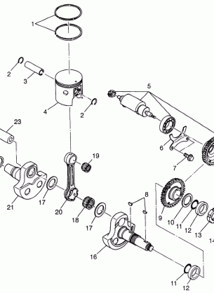 PISTON and CRANKSHAFT Sportsman 400L W97AC38C (4939673967C014)