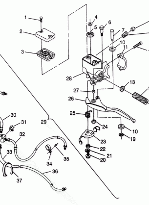 CONTROLS - MASTER CYLINDER / BRAKE LINE 6X6 400L - W968740 and  6X6 400L Norw (4935963596B014)