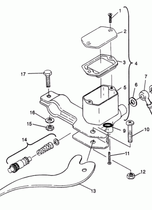 CONTROLS - RH MASTER CYLINDER / BRAKE LINE 6X6 400L W968740 and 6X6 400L Norw (4935963596C002)