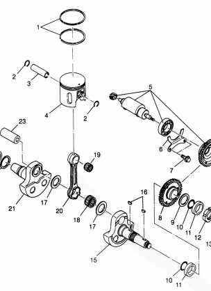 PISTON and CRANKSHAFT 6X6 400L - W968740 and  6X6 400L Norwegian - N968740 (4935963596D008)