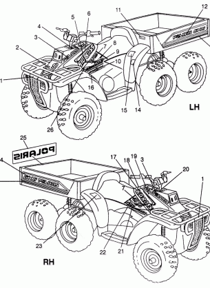 DECALS 6X6 400L - W968740 and  6X6 400L Norwegian - N968740 (4935963596A009)