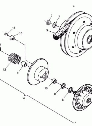 DRIVEN CLUTCH 6X6 400L - W968740 and  6X6 400L Norwegian - N968740 (4935963596C011)