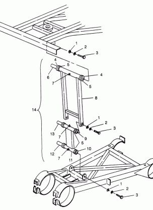 REAR STRUT STABILIZER 6X6 400L - W968740 and  6X6 400L Norwegian - N968740 (4935963596D001)