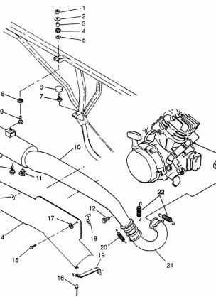 EXHAUST SYSTEM 6X6 400L - W968740 and  6X6 400L Norwegian - N968740 (4935963596A012)