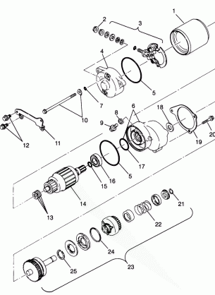 STARTING MOTOR 6X6 400L W968740 and 6X6 400L Norwegian N968740 (4935963596E001)